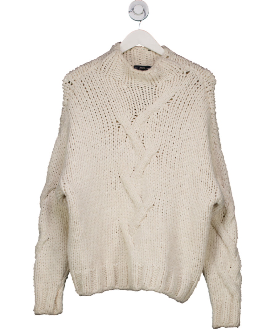 ZARA Cream Chunky Knit Sweater UK S