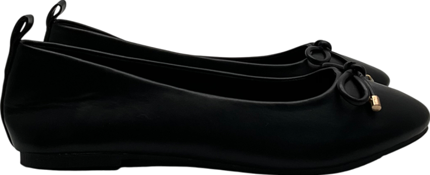 everyday Black Wide Fit Round Toe Ballerina Flats UK 5 EU 38 👠