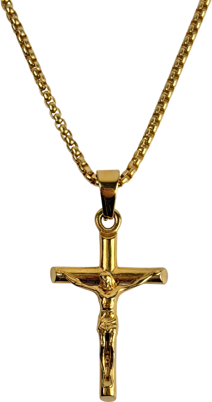 CRAFTD LONDON 18k yellow gold plated 'a Symbol Of Faith' Crucifix Pendant Chain