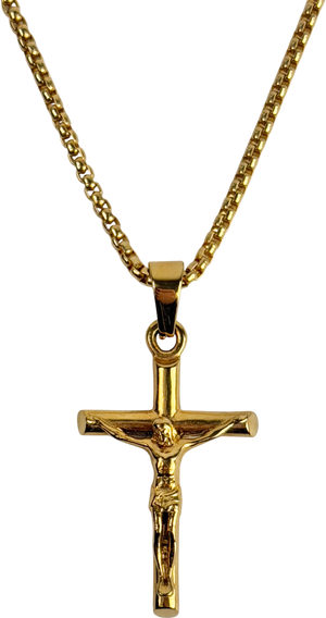 CRAFTD LONDON 18k yellow gold plated 'a Symbol Of Faith' Crucifix Pendant Chain