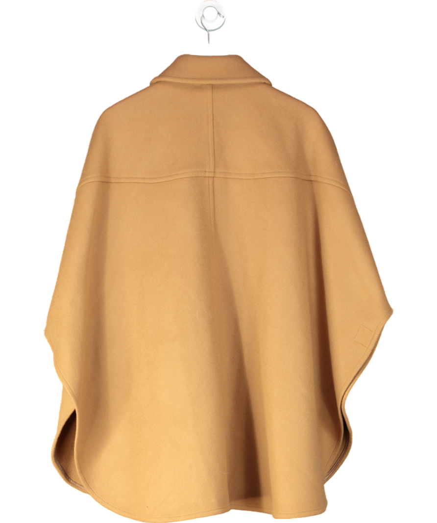 ME+EM Beige Camel Wool-blend Engineered Seam Cape Coat UK XS