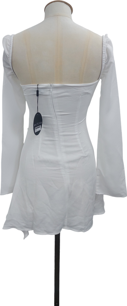 White Fox White This Just In Long Sleeve Mini Dress UK XS