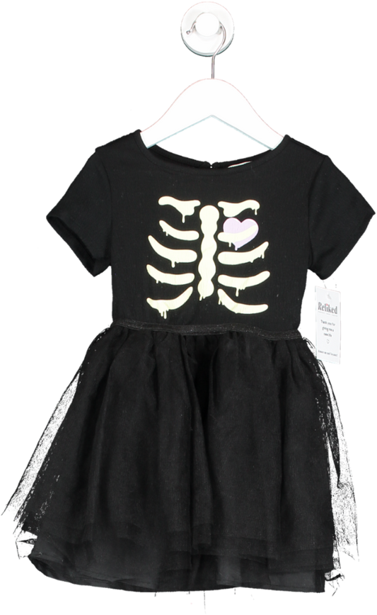 H&M Black Tulle Skirt Skeleton Dress 2-4 Years 4 Years