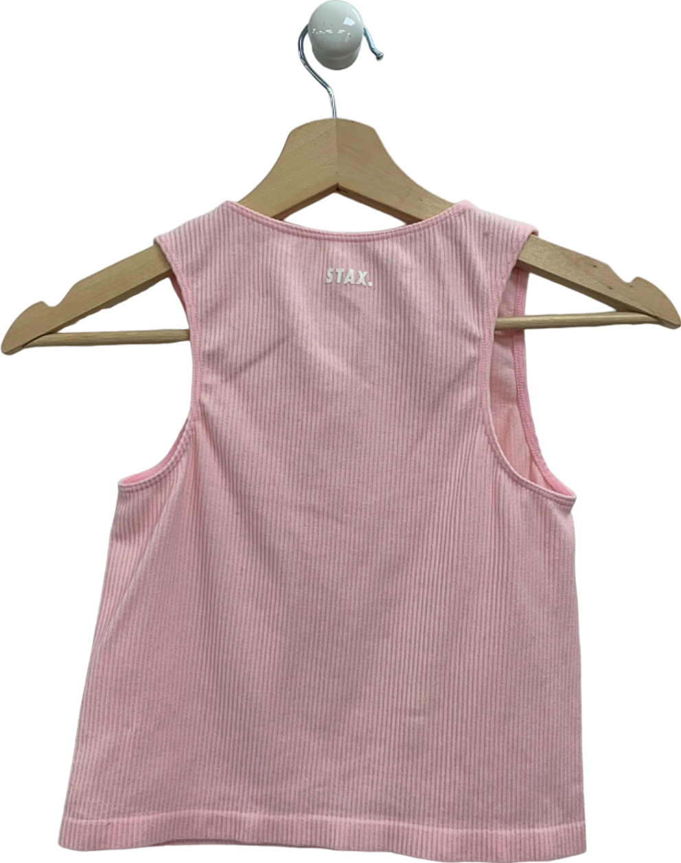 STAX Pink V5 Ribbed Crop Tank Top UK XS