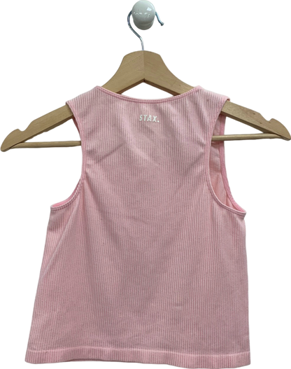 STAX Pink V5 Ribbed Crop Tank Top UK XS