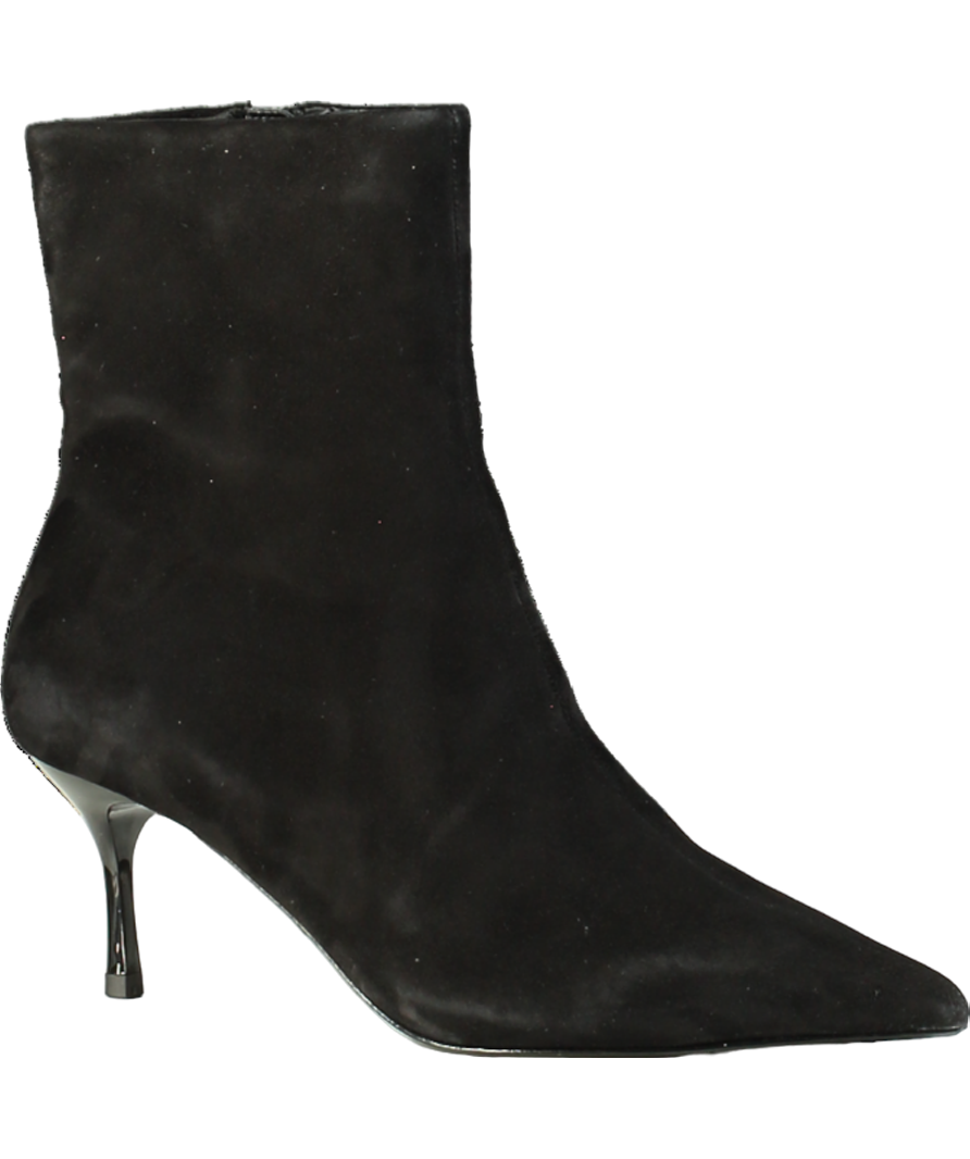 Next Black Suede Forever Comfort® Pointed Toe Skinny Heeled Ankle Boots UK 5 EU 38 👠