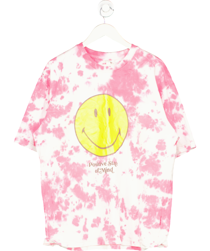 H&M White Positive State Of Mind T-shirt UK L