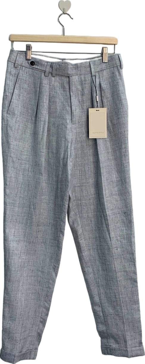 Suitsupply Light Grey Blake Double Pleat Trousers EU 44 UK 28