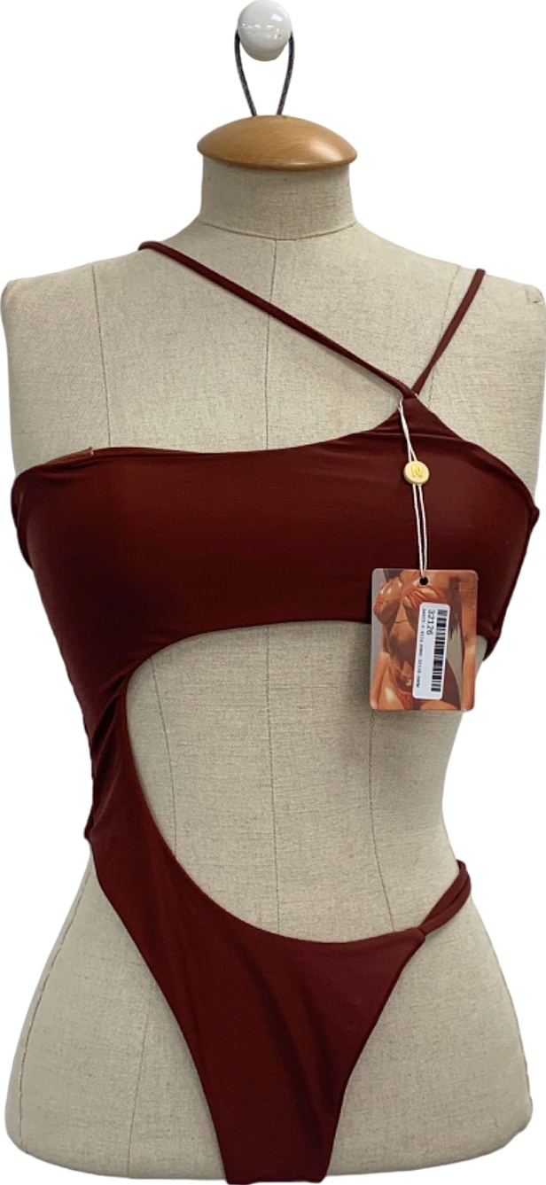 Neena Swim Brown Cut-Out Swimsuit UK M