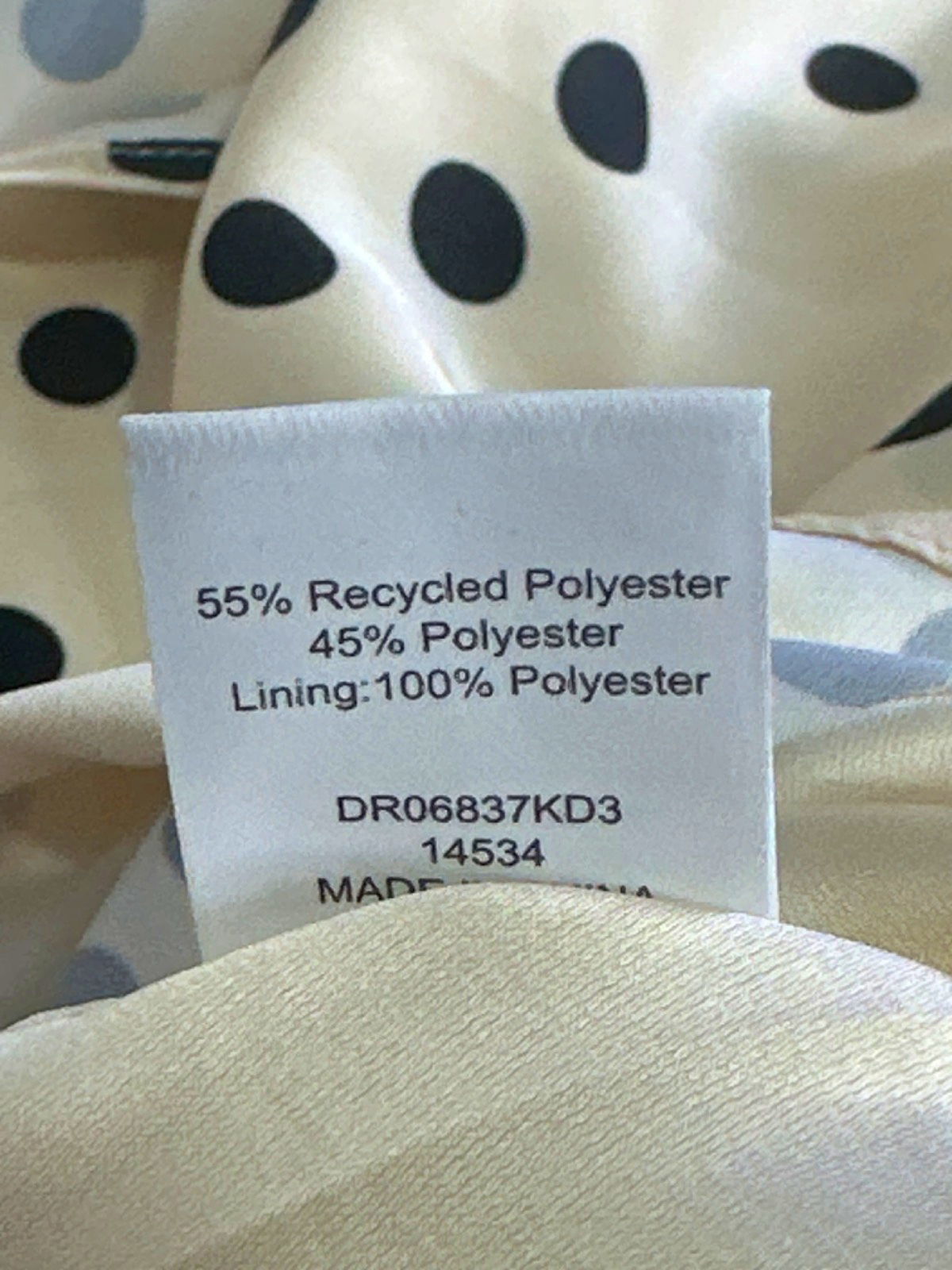 Meshki Cream One-Shoulder Polka Dot Mini Dress XS