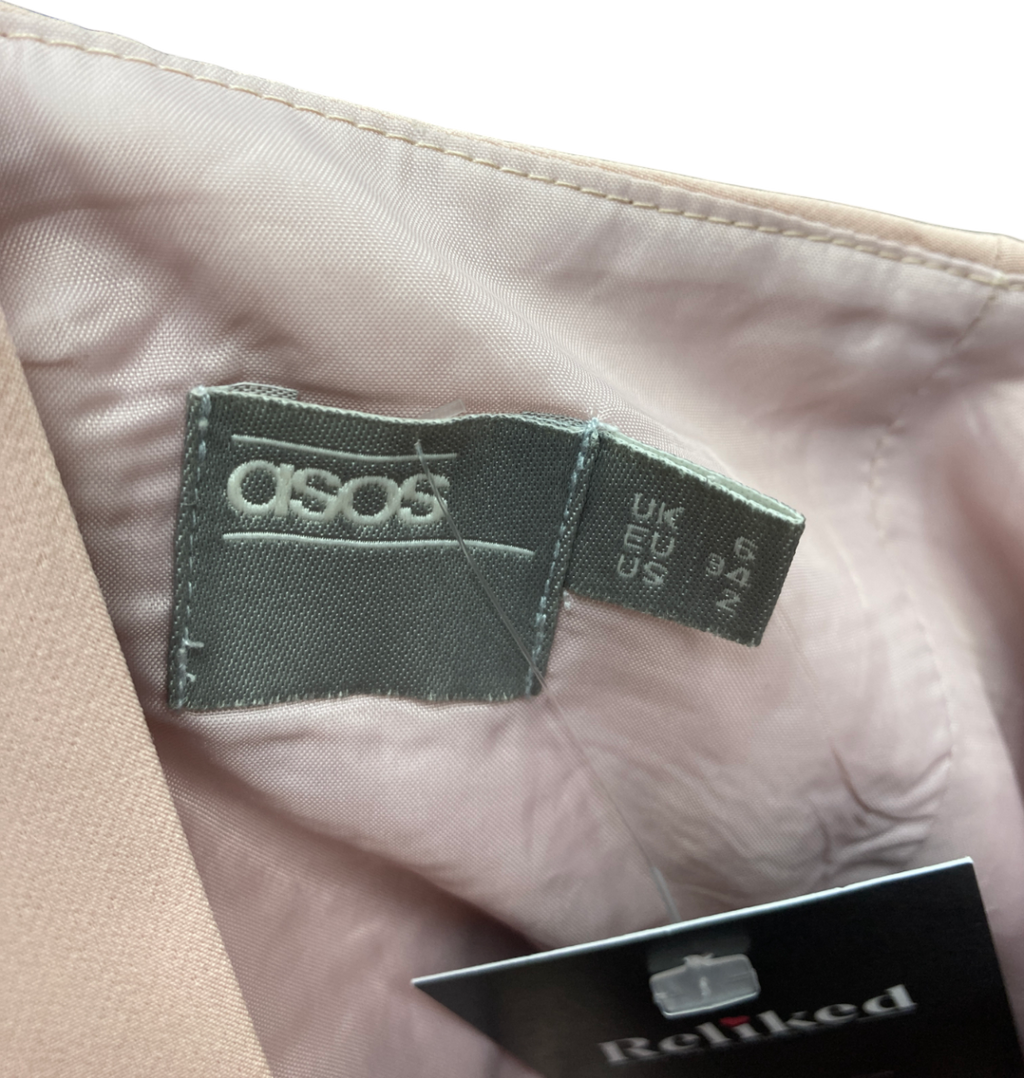 ASOS Pink Strapless Bandeau Tie Waist Wide Leg Jumpsuit UK 6