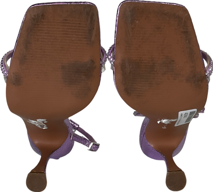 ASOS Purple Square Toe Diamanté Detailing Stiletto Heels UK 4 EU 37 👠