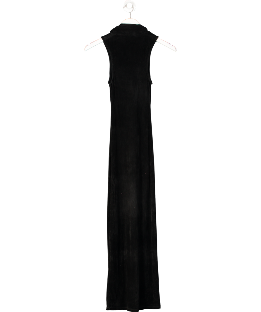 ZARA Black Velvet Halter Neck Maxi Dress UK S
