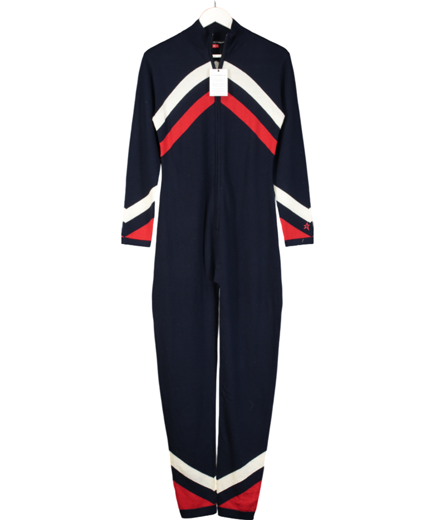 Perfect Moment Blue Knitted Wool Jumpsuit UK M