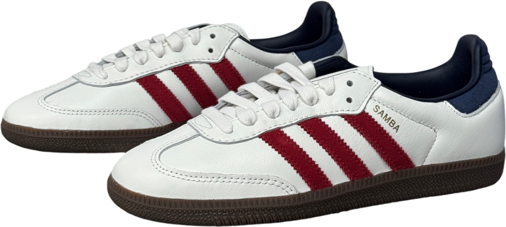 adidas White Adidas Samba Og Core White, Team Victory Red & Night Indigo Trainers UK 4.5 EU 37.5 👠