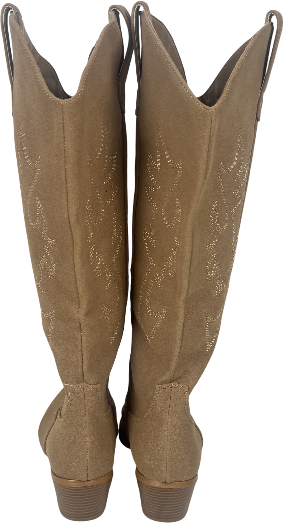 White Fox Beige Elizabeth Cowboy Boots Camel UK 7 EU 40 👠