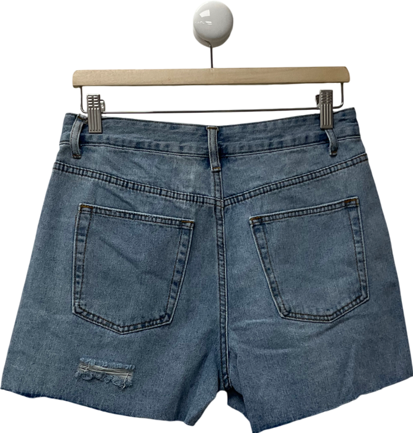 White Fox Blue On Vacay Denim Shorts UK L