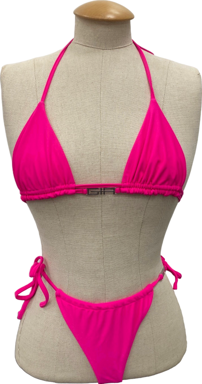 GIA Pink Triangle Bikini Top & Bottoms UK XS