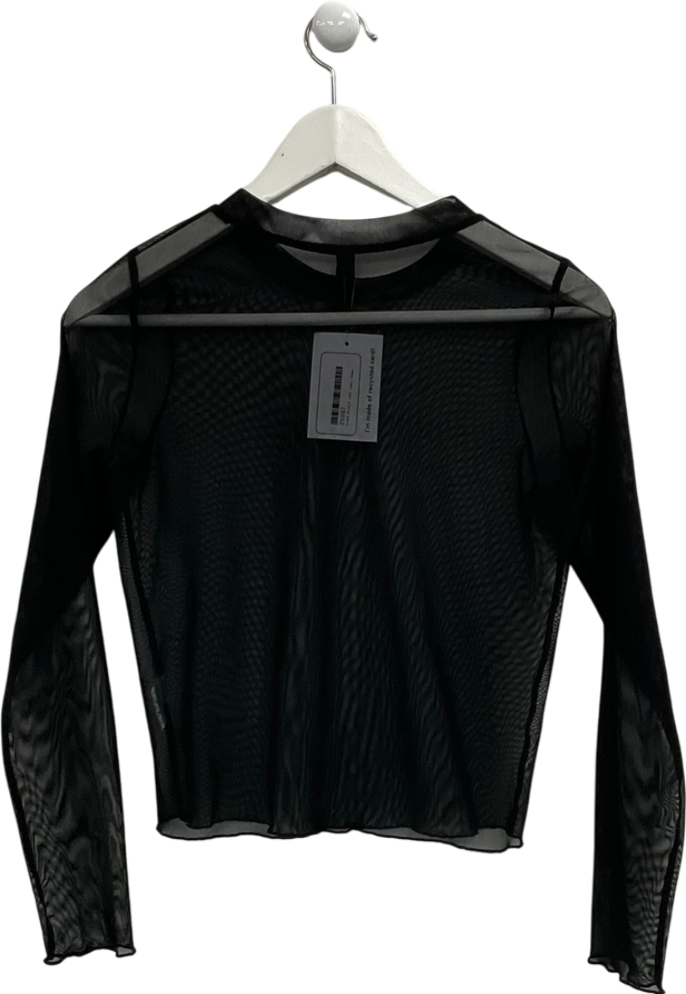 Nobody's Child Black Mesh Crew Neck Top UK 8