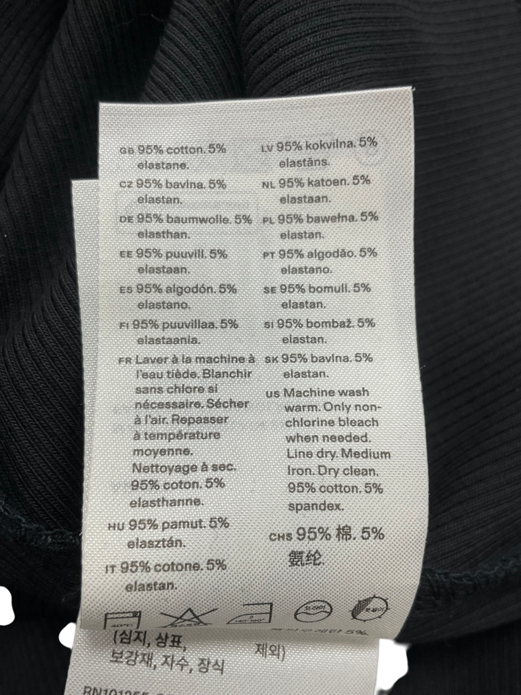 Arket Black High Neck Top UK S