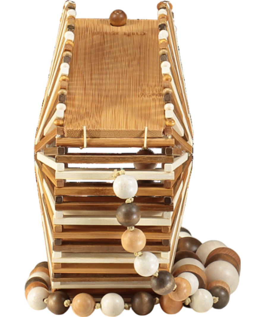 Cult Gaia Brown Luna Bamboo Crossbody Shoulder Bag