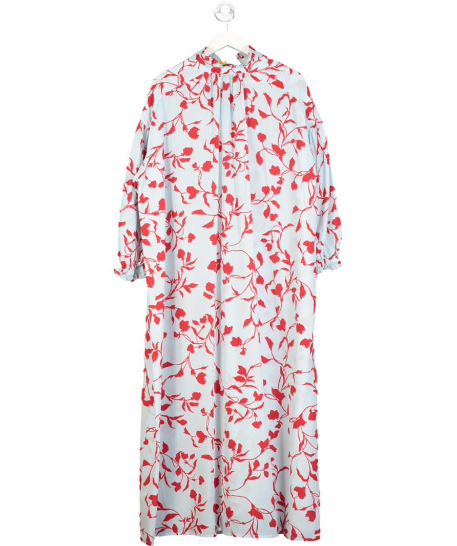 Seren Blue Silk Angie Dress In Sky Flower One Size