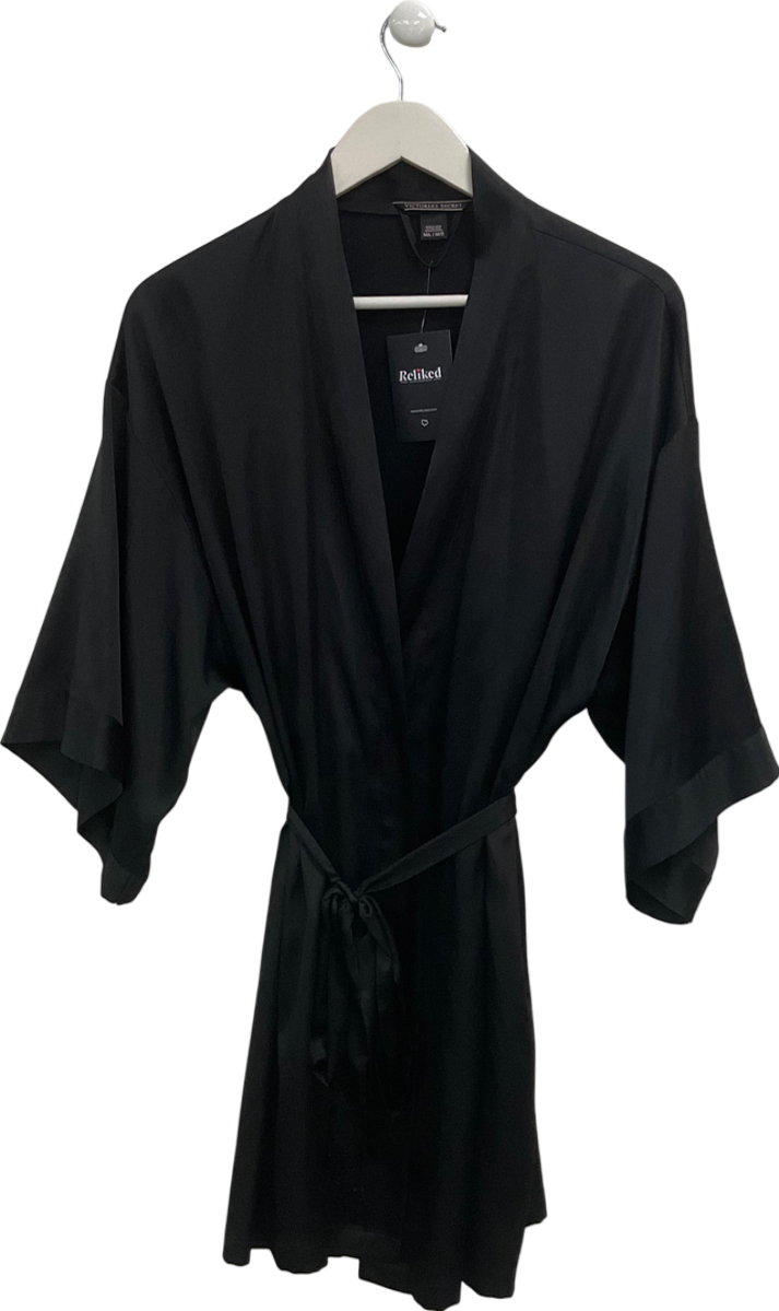 Victoria's Secret Black Satin Short Robe UK M/L