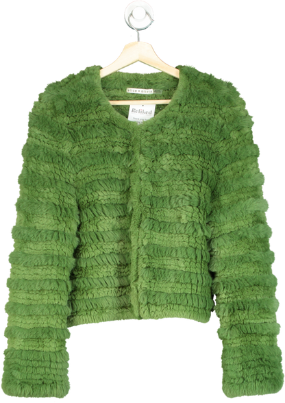 Alice + Olivia Green Faux Fur Jacket SP