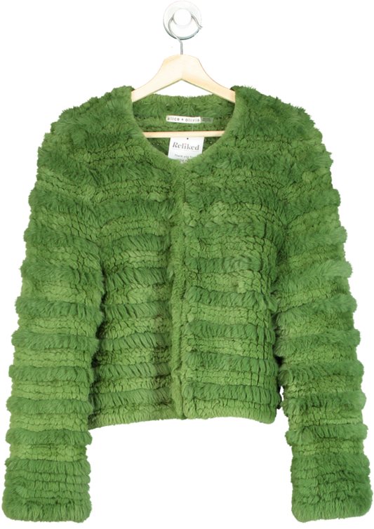 Alice + Olivia Green Faux Fur Jacket SP