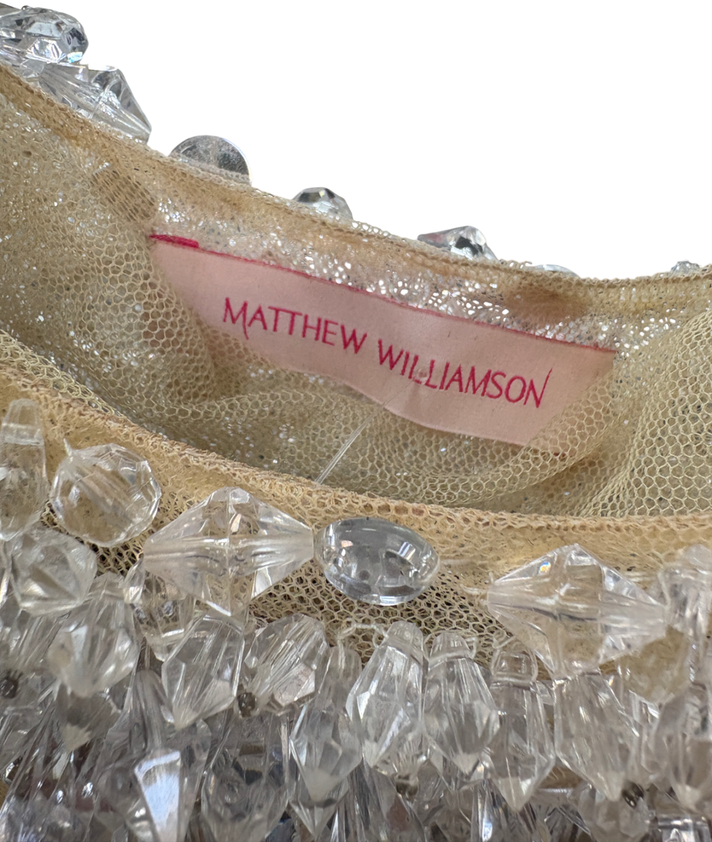 Matthew Williamson Beige Couture Crystal Blouse UK 12