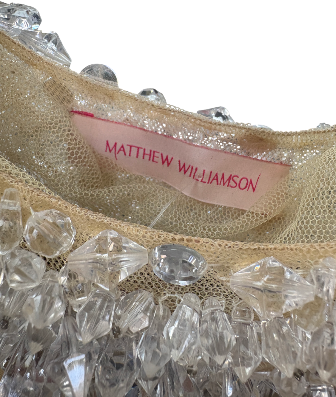 Matthew Williamson Beige Couture Crystal Blouse UK 12