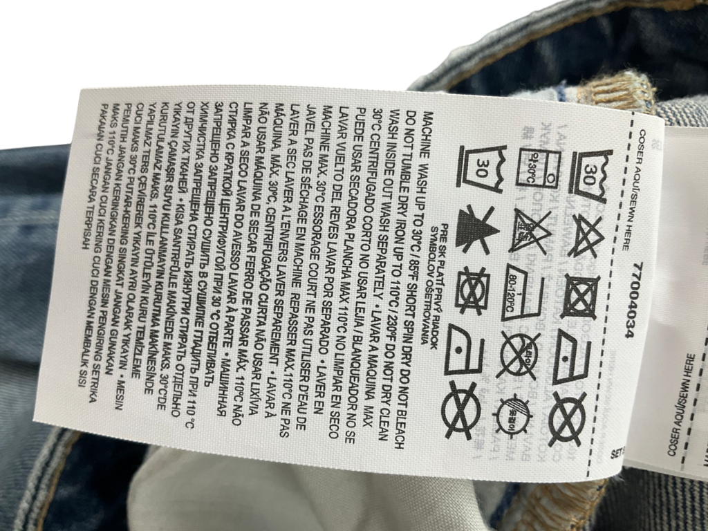 MANGO Blue Blanca Straight Leg Mid Waist Cropped Jeans UK 12