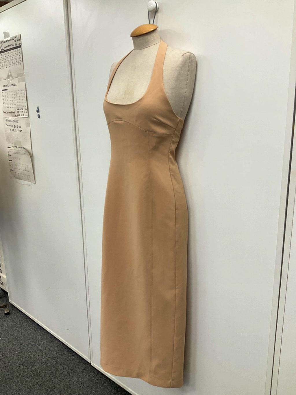 Zara Beige Halter Neck Dress UK S