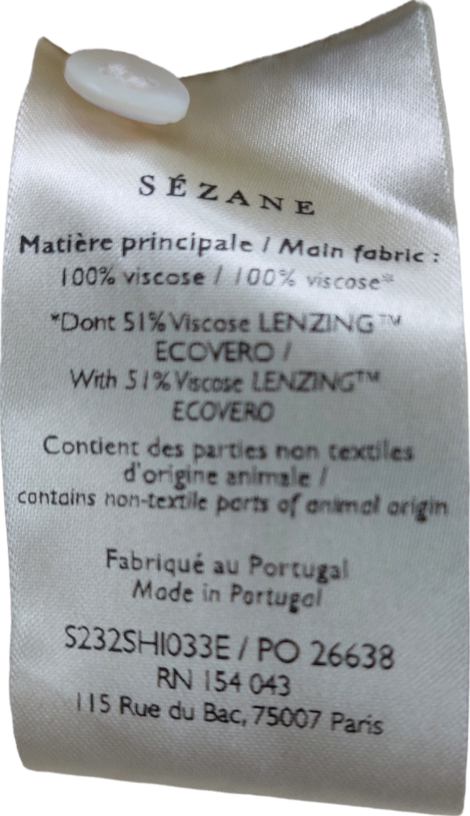 Sézane Cream Silk Shirt UK M