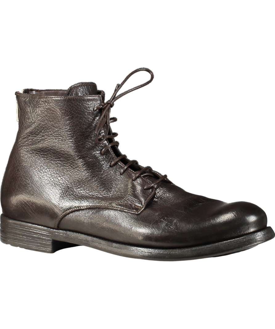 Officine Creative Brown Caoutchouc Leather Ankle Boots UK 12 EU 46 👞