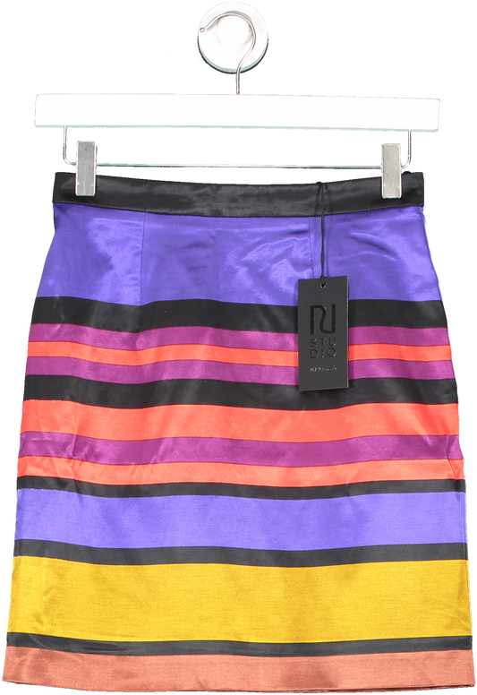 River Island Multicoloured Stripe Mini Skirt UK XS