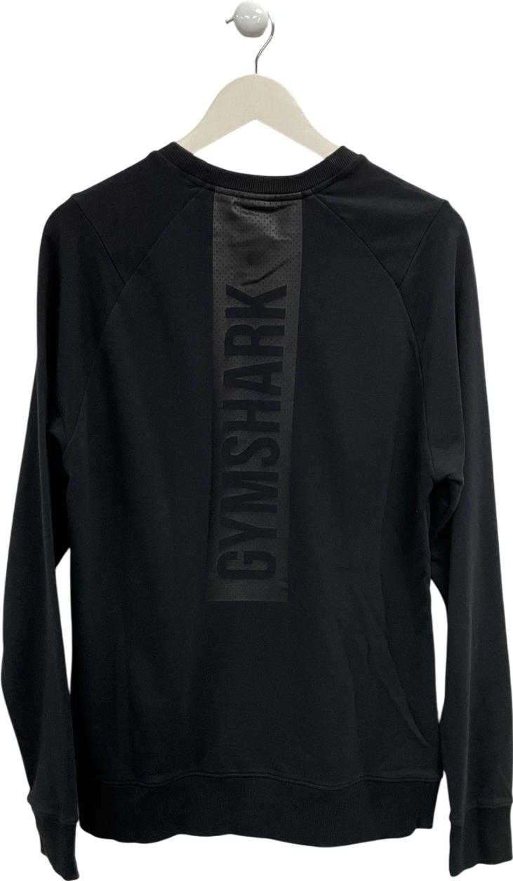 gymshark Black Oversize Long Sleeve Logo Top UK M