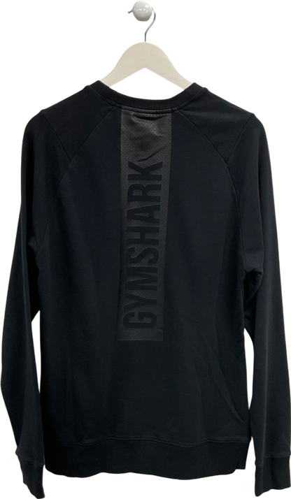 gymshark Black Oversize Long Sleeve Logo Top UK M