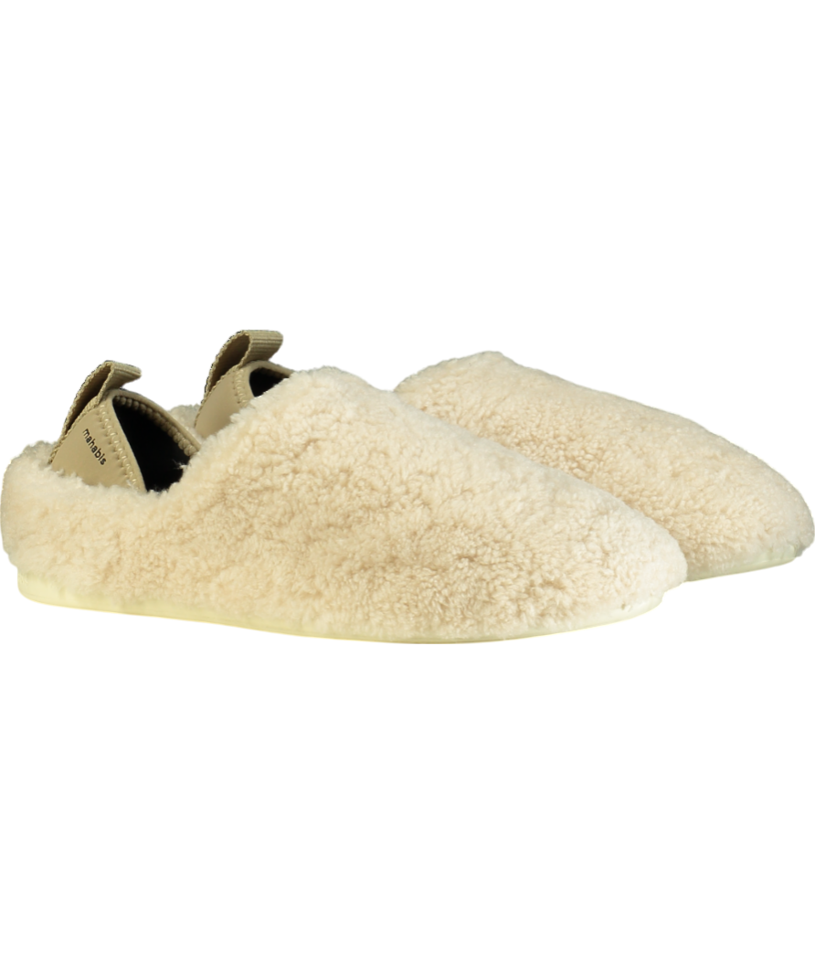 Mahabis Cream Meribel Natural Shearling Slippers UK 7.5/8 EU 42