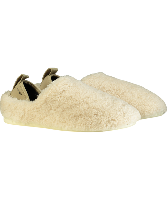 Mahabis Cream Meribel Natural Shearling Slippers UK 8 EU 42 👞