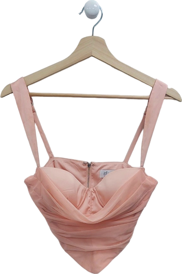 Oh Polly Pink Draped Corset Top UK 8