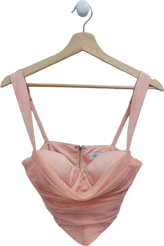 Oh Polly Pink Draped Corset Top UK 8