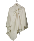 ARRANGE Cream High Neck Drape Cape Top In Oyster One Size