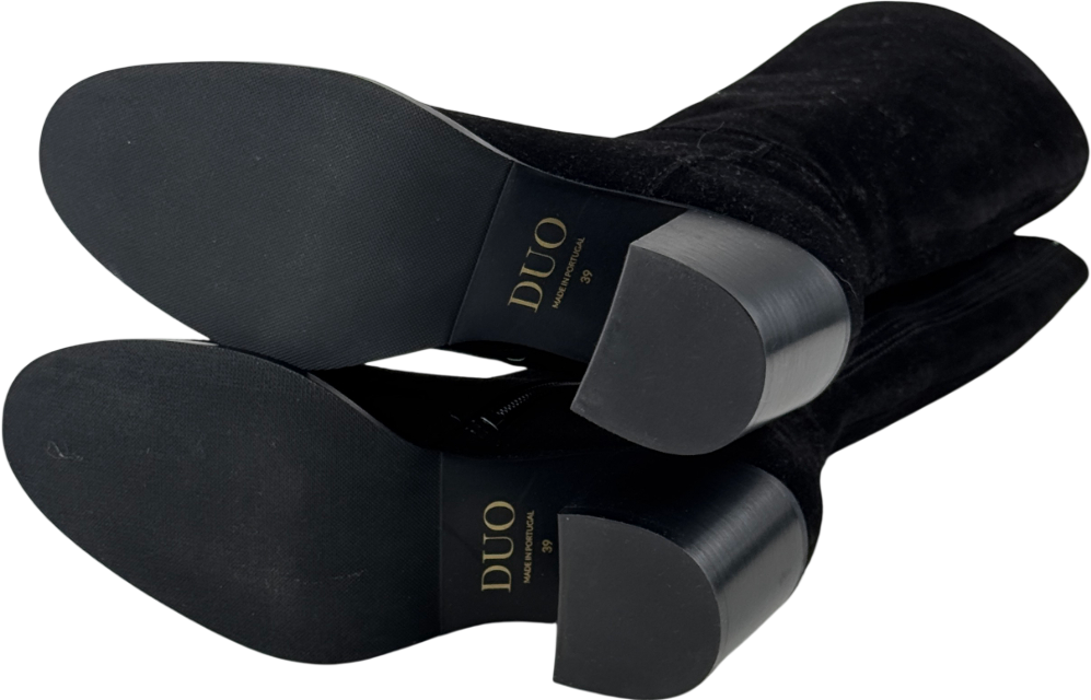 DUO BOOTS Knee High Boots In Black Suede - Narrow Calf UK 6 EU 39 👠