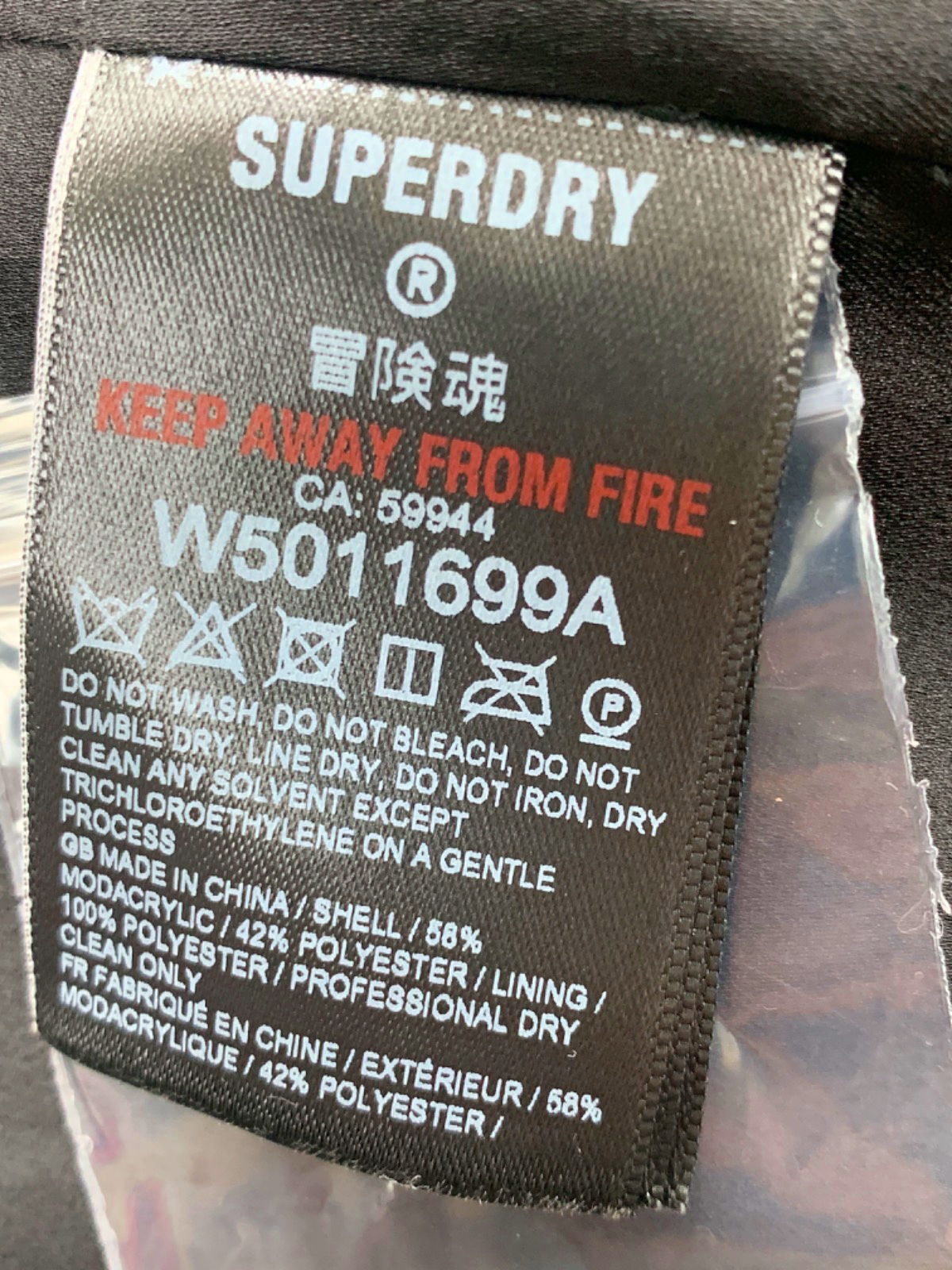 Superdry Black Short Faux Fur Coat UK M