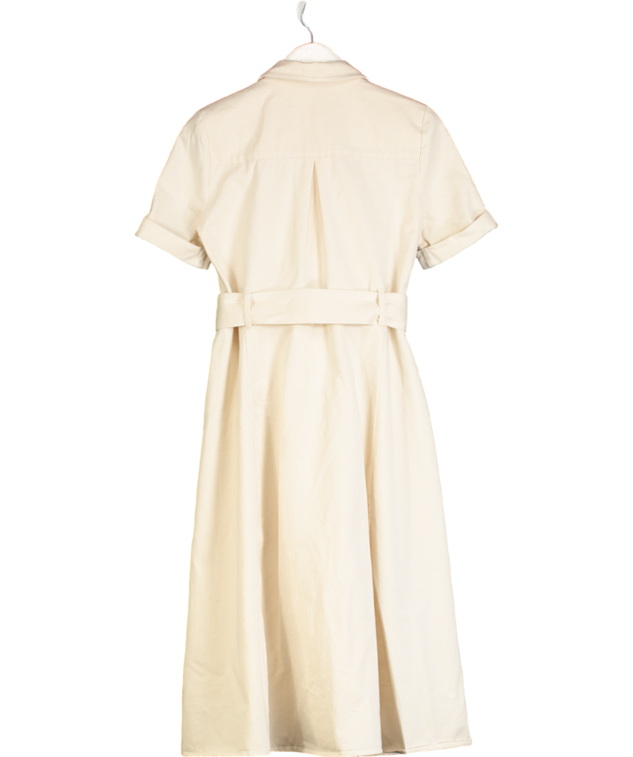 Sezane Cream Raquel Dress  Mottled Ecru UK 8