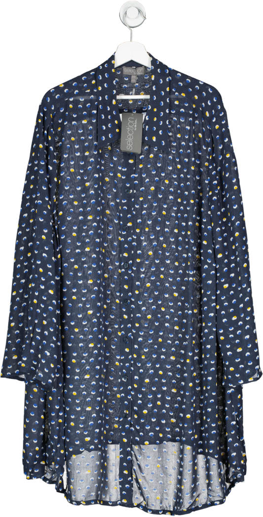 Ulla Popken Blue Spotted Shirt Dress UK L
