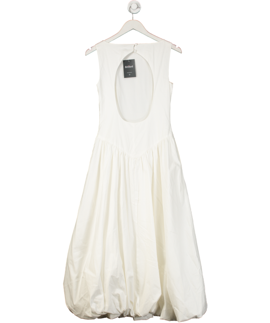 Reformation White Bubble Hem Midi Dress UK S