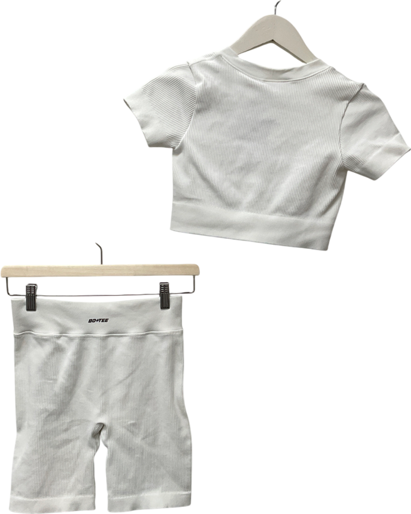 Bo + Tee White Avalanche Mini Shorts & Top UK S