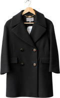 MULBERRY Black Luxury  Double Breasted Pea Coat UK 6